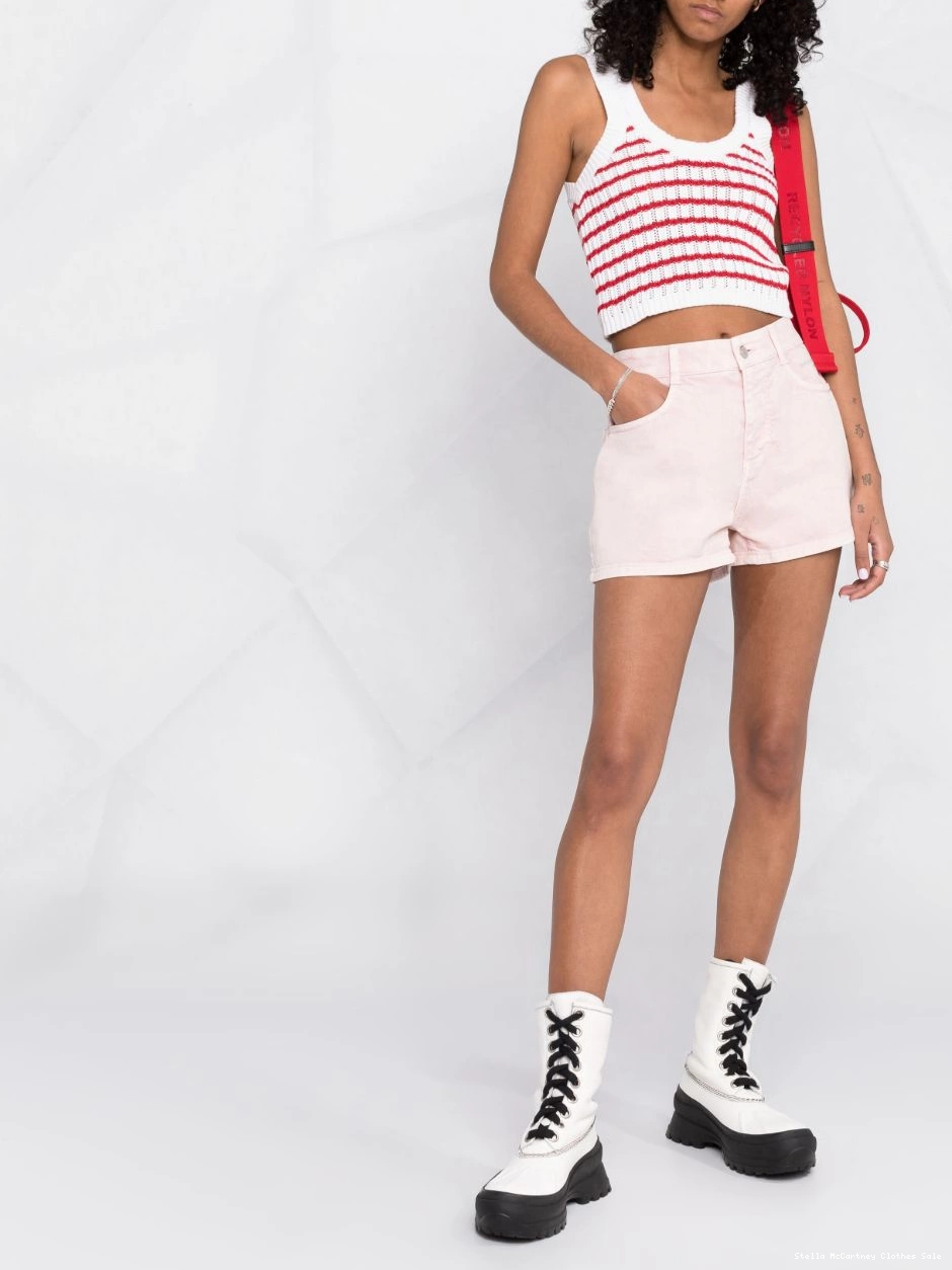 Cheap mid-rise Stella embroidered-logo Women shorts McCartney 0821